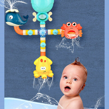 Bath Buddies Speelgoedset | Interactief Badplezier Voor Kinderen | Inclusief Zuignappen & Waterstralen | Blæksprutte, Hval & Krabbefiguren | Stimuleert Motoriek | Veilig & Niet-giftig | BPA-vrij