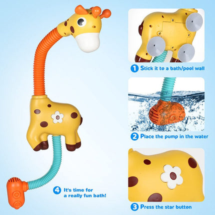 Interactief Badspeelgoed Kinderen | Giraffe Fontein Spuit Speelgoed | Waterpret met Licht | Educatief en Veilig