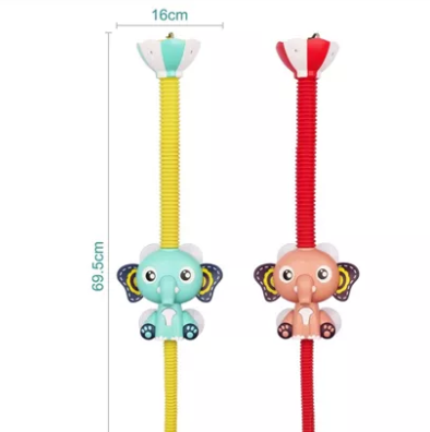 Baby Elefant Handdouche | Badplezier voor Baby's | BPA-Vrij | Eenvoudige Installatie | Duurzaam Materiaal
