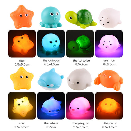 Lichtgevend Bad Speelgoed | Veilige Dieren Figuren | Interactieve Badtijd Beleef in het Donker