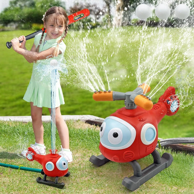 Vliegende Waterspeelgoed | WaterHelicopter voor Kinderen | Geschikt voor Tuin & Zonige Dagen | Gemakkelijk Aansluiten Tuinslang | Familieplezier | Duurzaam & Geinig | Gebruiksvriendelijk & Compact